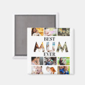 カスタムモダン最高のMum Ever 12写真コラージュ マグネット (正面/裏面)