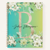カスタムモダン植物勾配緑 ノートブック (正面)