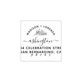 カスタムモダン植物名・差出人住所 ラバースタンプ