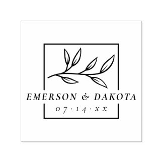 カスタムモダン植物学結婚薬 |日付の保存 セルフインキングスタンプ