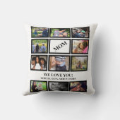 カスタムモダン母マザーズDay 11 Photo Collage クッション (裏面)