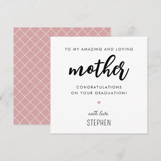 カスタムモダン母親卒業 カード (正面/裏面)