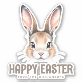 カスタムモダン水の色かわいいイースターバニーニュートラル シール