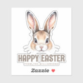 カスタムモダン水の色かわいいイースターバニーニュートラル シール (シート)