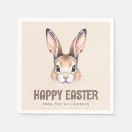 カスタムモダン水の色かわいいイースターバニーニュートラル スタンダードカクテルナプキン