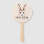 カスタムモダン水の色かわいいイースターバニーニュートラル ハンドファン (正面)