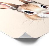 カスタムモダン水の色かわいいイースターバニーニュートラル ポスター (角)