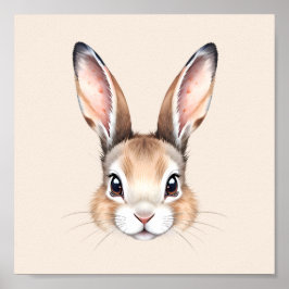 カスタムモダン水の色かわいいイースターバニーニュートラル ポスター