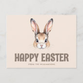 カスタムモダン水の色かわいいイースターバニーニュートラル ポストカード (正面)