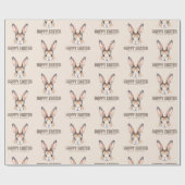 カスタムモダン水の色かわいいイースターバニーニュートラル ラッピングペーパー (フラット)