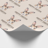 カスタムモダン水の色かわいいイースターバニーニュートラル ラッピングペーパー (角)