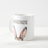 カスタムモダン水の色かわいいイースターバニー耳 コーヒーマグカップ (正面左)