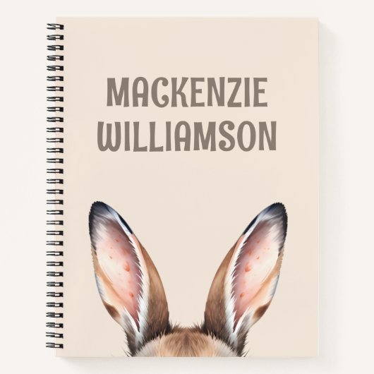 カスタムモダン水の色かわいいイースターバニー耳 ノートブック (正面)