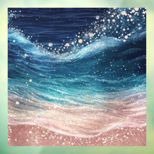 カスタムモダン水彩青海波おもしろい ウィンドウサイン (シート3)