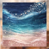 カスタムモダン水彩青海波おもしろい ウィンドウサイン (シート2)