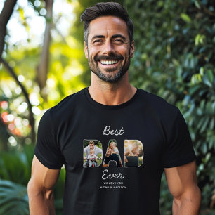 カスタムモダン父の日最高のパパ前写真 Tシャツ