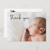 カスタムモダン生まれたばかりの写真Baby Shower 感謝してい you 案内ポストカード (正面/裏面)