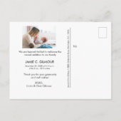 カスタムモダン生まれたばかりの写真Baby Shower 感謝してい you 案内ポストカード (裏面)