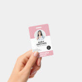 カスタムモダン病院の従業員の写真IDピンク バッジ (手持ち)