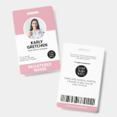 カスタムモダン病院の従業員の写真IDピンク バッジ (正面＆裏面)