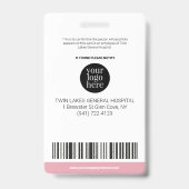 カスタムモダン病院の従業員の写真IDピンク バッジ (裏面)