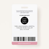 カスタムモダン病院の従業員の写真IDピンク バッジ (裏面)