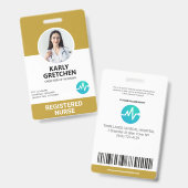 カスタムモダン病院の従業員写真ID黄色 バッジ (正面＆裏面)