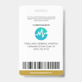 カスタムモダン病院の従業員写真ID黄色 バッジ (裏面)