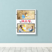 カスタムモダン白Love you Mom Photo Collage キャンバスプリント (インサイチュ (ウッドフロア))