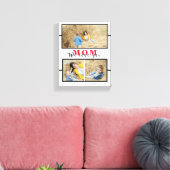 カスタムモダン白Love you Mom Photo Collage キャンバスプリント (インサイチュ (リビング))