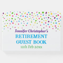 カスタムモダン紙吹雪カラフル退職 ゲストブック