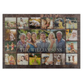 カスタムモダン素朴家族フォトコラージュキープサケ カッティングボード (正面)