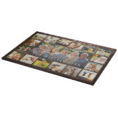 カスタムモダン素朴家族フォトコラージュキープサケ カッティングボード (角)