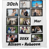 カスタムモダン結婚周年記念写真12 シャワーカーテン (正面)