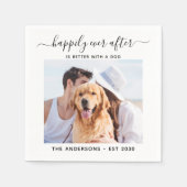 カスタムモダン結婚式の後ずっと幸せに写真 スタンダードカクテルナプキン (正面)