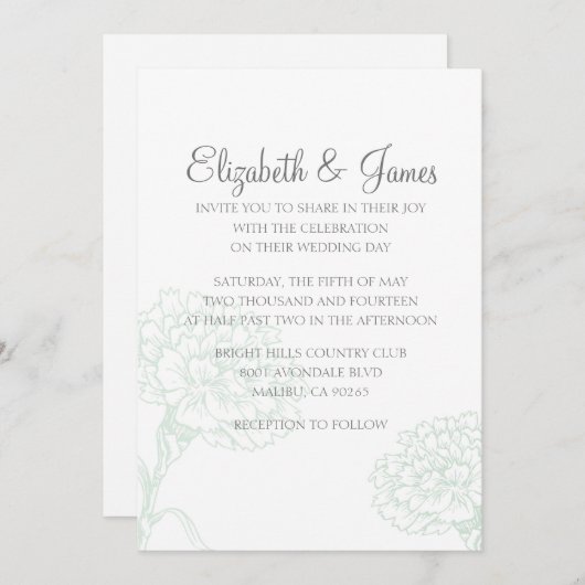 カスタムモダン結婚式招待状 招待状 (正面/裏面)