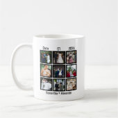 カスタムモダン結婚記念日9フォトコラージュ コーヒーマグカップ (左)