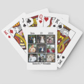 カスタムモダン結婚記念日9フォトコラージュ トランプ (裏面)