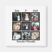 カスタムモダン結婚記念日9フォトコラージュ マグネット (正面)