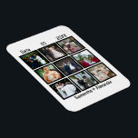 カスタムモダン結婚記念日9フォトコラージュ マグネット<br><div class="desc">カスタム結婚モダン記念9写真コラージュ。彼のためのこの記念日の贈り物をパーソナライズ,結婚の贈り物,記念日コラージュの贈り物,カスタムコラージュの贈り物,写真パーソナライズされた9結婚枚,結婚式の日付とカップルの名前。</div>