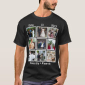 カスタムモダン結婚記念日9フォトコラージュ Tシャツ (正面)