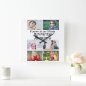 カスタムモダン葬6写真コラージュ スクエア壁時計 (ホーム)