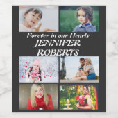 カスタムモダン葬6写真コラージュ ワインラベル (シングルラベル)