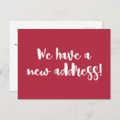 カスタムモダン赤スタイリッシュ引越 ポストカード (正面/裏面)