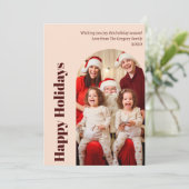 カスタムモダン赤面ピーチフォトアーチ シーズンカード (スタンド正面)