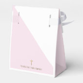 カスタムモダン金ゴールドクロス洗礼初誕生日 フェイバーボックス (裏面サイド)