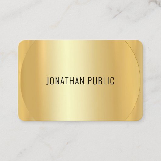 カスタムモダン金ゴールドテンプレートラグジュアリー 名刺 (正面)