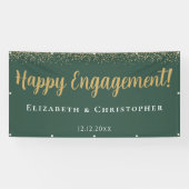 カスタムモダン金ゴールド婚約 横断幕 (横)