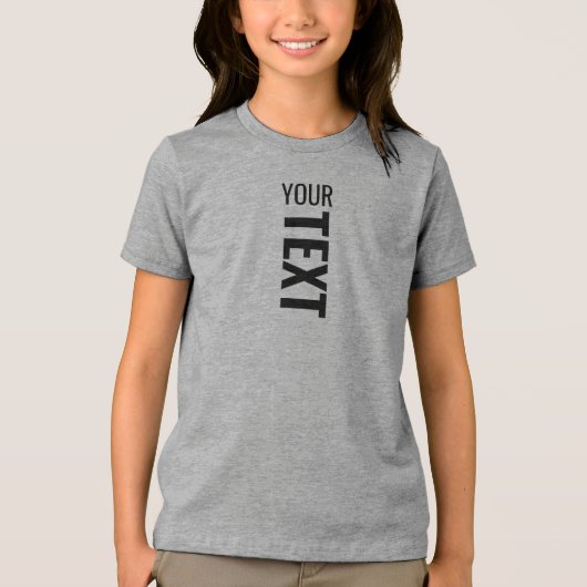 カスタムモダン青少年の女の子グレユニセックスー トライブレンドTシャツ (正面)