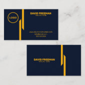 カスタムモダン黄と青のロゴ建築 名刺 (正面/裏面)